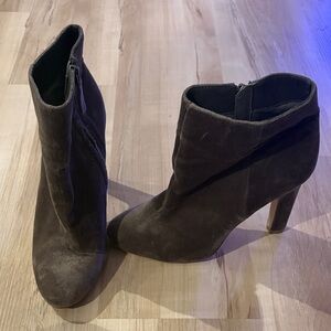 Joie Dark Green Suede Heeled Boots